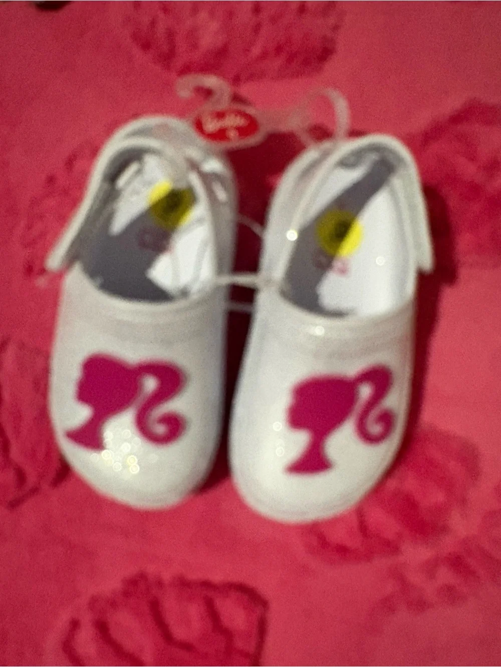 Barbie Silver Glitter Mary Janes with Hot Pink Ponytail Accent